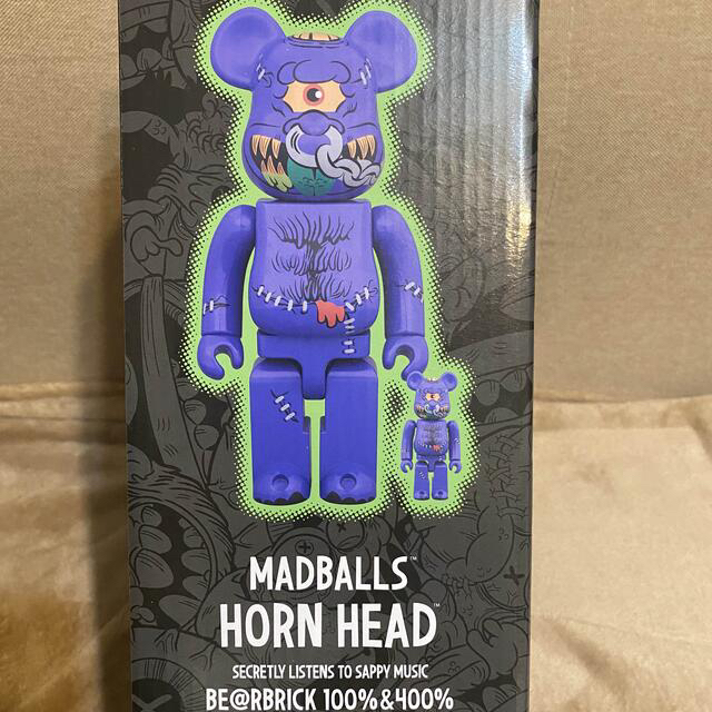 atmos(アトモス)のMADBALLS HORN HEAD BE@RBRICK 100%&400% エンタメ/ホビーのフィギュア(その他)の商品写真