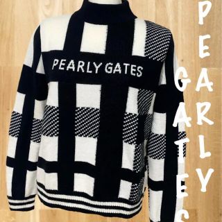 パーリーゲイツ(PEARLY GATES)の美品⛳️パーリーゲイツ　ブラックシリーズ　モックネックニット　セーター(ウエア)