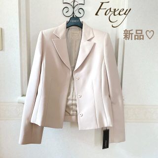 【クリーニング済・女優襟でエレガント】フォクシー　ジャケット　使易い最高級シルク