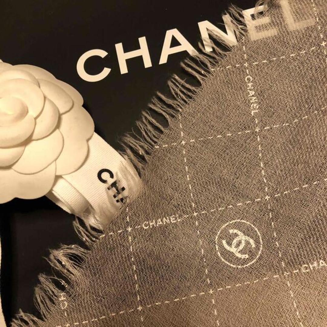 ご購入済美品　CHANEL シャネル　ココマーク　ロゴ　カシミヤ 大判ストール