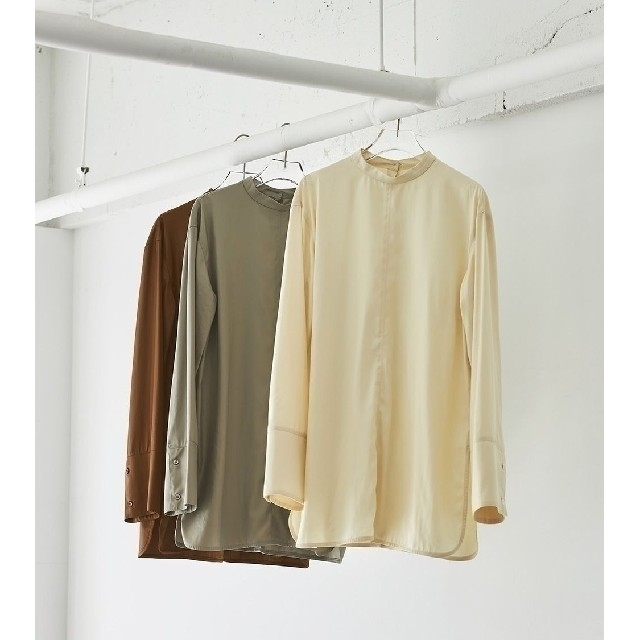 TODAYFUL(トゥデイフル)の【美品】’21 TODAYFUL スタンドカラーチュニックブラウス ロングシャツ レディースのトップス(シャツ/ブラウス(長袖/七分))の商品写真