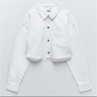 ザラ(ZARA)のZARA 新品タグ付　クロップドデニムシャツ　ジャケット　ホワイト(Gジャン/デニムジャケット)