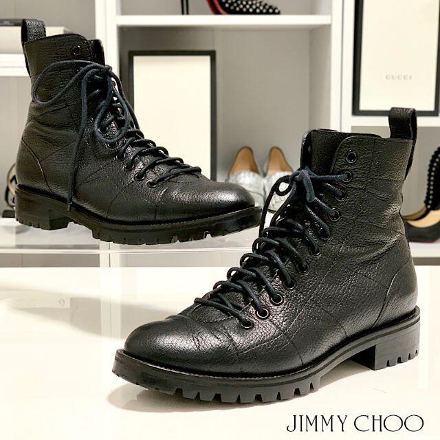 JIMMY CHOO - 3270 ジミーチュウ レザー レースアップ ショートブーツ