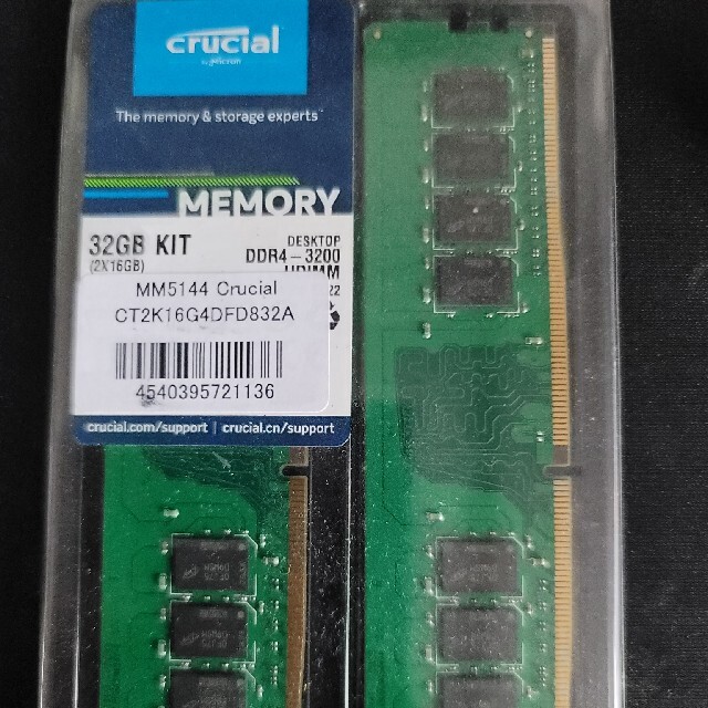 crucial CT2K16G4DFD832A DDR-43200 16GB×2