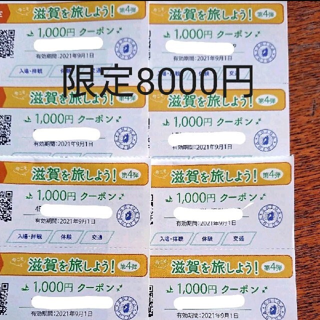 今こそ滋賀を旅しよう 8000円分　限定券