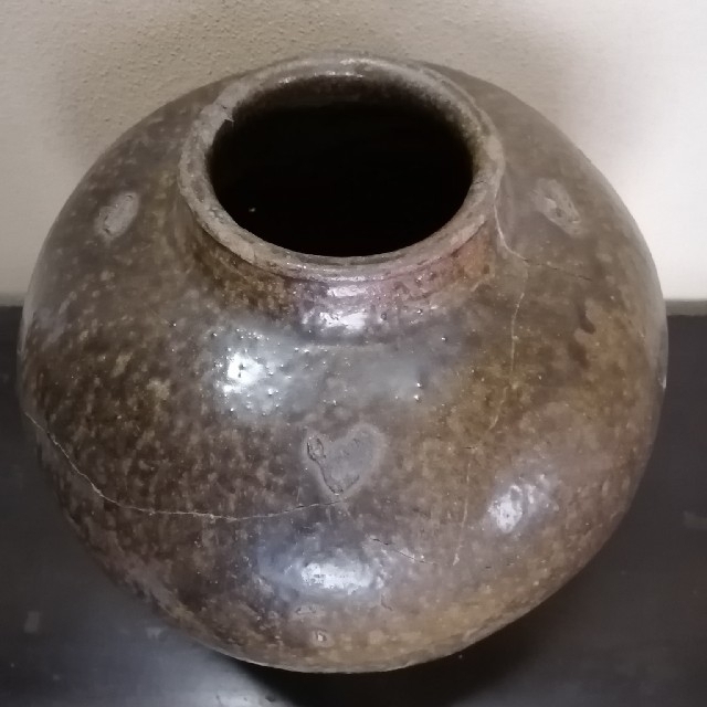 №33 古唐津の壺 (修復あり)唐津焼 古唐津 壺 花器 陶片