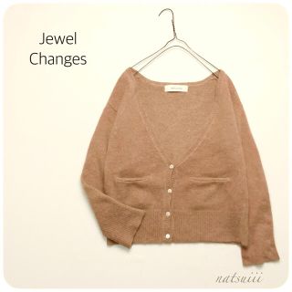 ジュエルチェンジズ(Jewel Changes)のジュエルチェンジズ . Ｖネック アンゴラ ニット カーディガン(カーディガン)