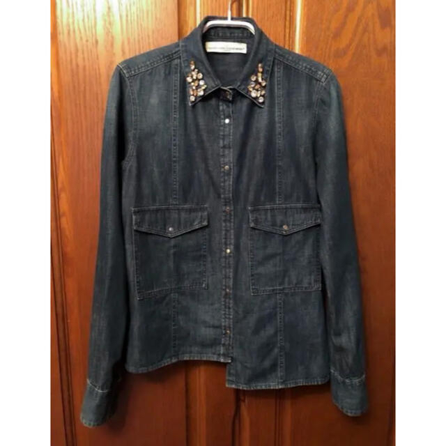GOLDEN GOOSE ゴールデングース バックフリルビジューボタントップス ...