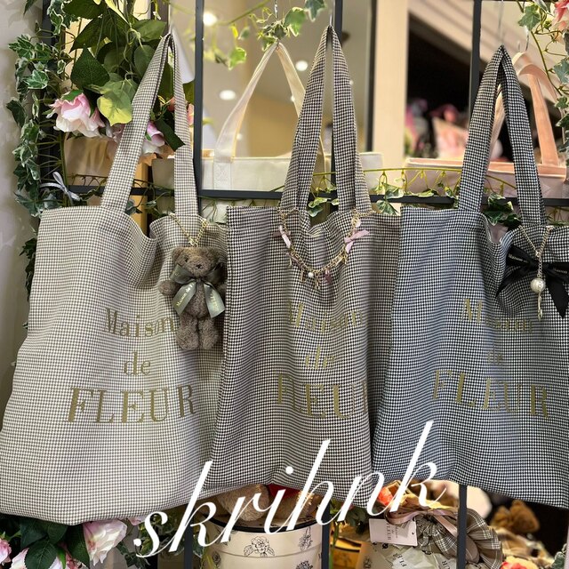 Maison de FLEUR(メゾンドフルール)の限定♡メゾンドフルール♡千鳥格子柄♡エコバッグ♡ジルスチュアート♡アンクルージュ レディースのバッグ(エコバッグ)の商品写真