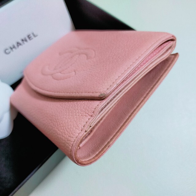 シャネル/ 二つ折り財布/ ピンク