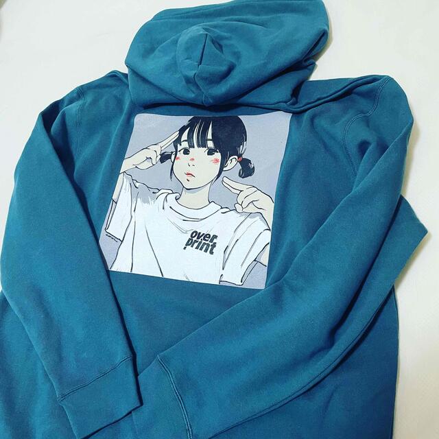 Overprint POP ART Hoodie ver2(blue)Lサイズ メンズのトップス(パーカー)の商品写真