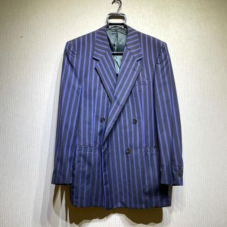 VERSACE VINTAGE イタリア製 スーツ ストライプ パープルメンズ