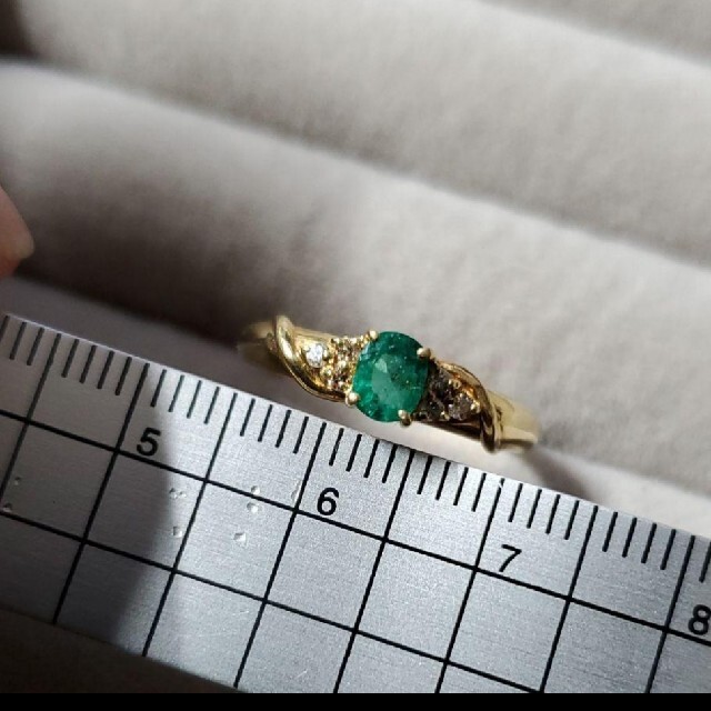 天然エメラルド ダイヤモンド K18 リング レディースのアクセサリー(リング(指輪))の商品写真