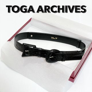 トーガ(TOGA)の【新品未使用】TOGA ARCHIVES ダブルバックルレザーベルト ブラック(ベルト)