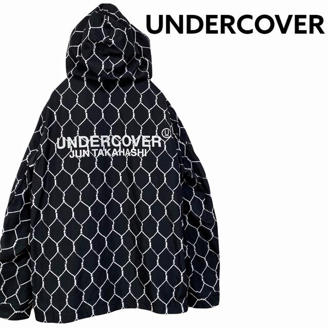 UNDERCOVER(アンダーカバー)の【廃盤】アンダーカバー ワイヤー柄 有刺鉄線 フード ブルゾン メンズ 2 黒 メンズのジャケット/アウター(ナイロンジャケット)の商品写真