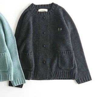 サマンサモスモス(SM2)の35th SA刺繍ブリティッシュウールカーディガン　グレー(カーディガン)