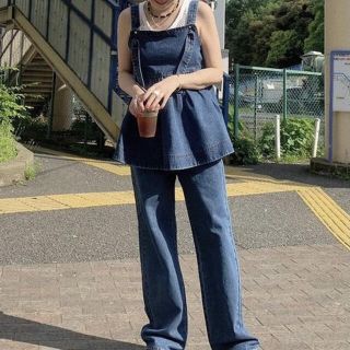 アメリヴィンテージ(Ameri VINTAGE)のAmeri◆FRILL DENIM SET UP インディゴ 25インチ(セット/コーデ)