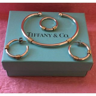 ティファニー(Tiffany & Co.)のtiffany ティファニー バンドウィズ2ワイヤー 3点セット コンビ(ブレスレット/バングル)