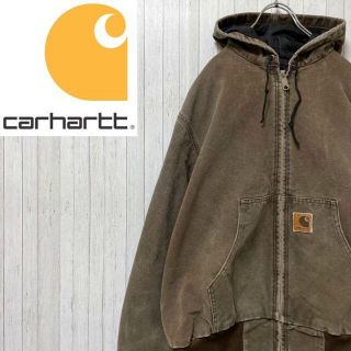 カーハート(carhartt)のカーハート　ダックジャケット　アクティブパーカー　ダークブラウン　中綿　肉厚L.(ブルゾン)