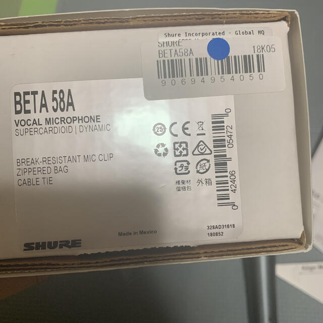 BETA58A☆SHURE 楽器のレコーディング/PA機器(マイク)の商品写真