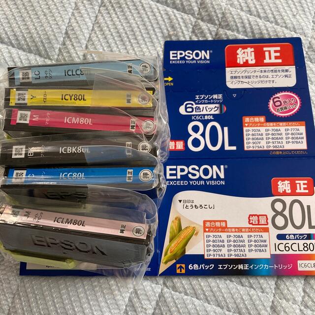 EPSON(エプソン)のエプソンIC6CL80L 純正インク スマホ/家電/カメラのPC/タブレット(その他)の商品写真