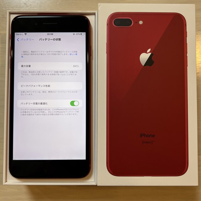 【美品】■iPhone8Plus 256GB RED SIMフリー■