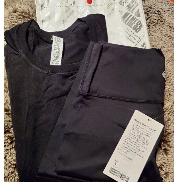 lululemon レギンス ロングスリーブ セット 黒 サイズ 6 最前線の