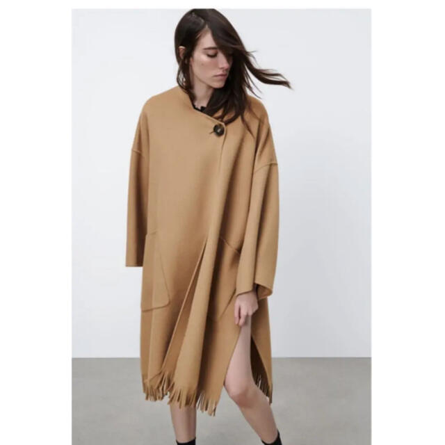 新品未使用!ZARA フリンジケープコート