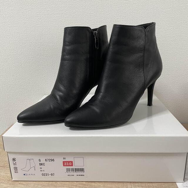 DIANA - ダイアナ ショートブーツ 23センチ 本革 黒 美品 送料込みの