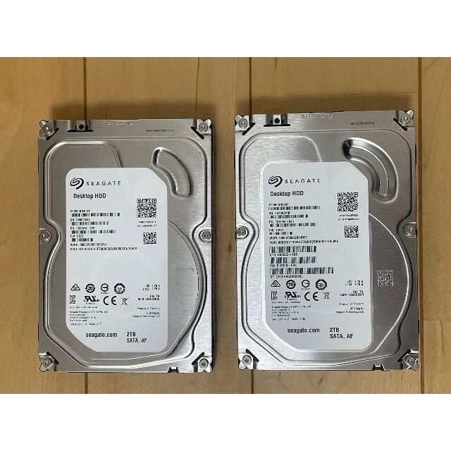 【中古】SEAGATE ST2000DM001 [2TB SATA600] 2台 スマホ/家電/カメラのPC/タブレット(PCパーツ)の商品写真