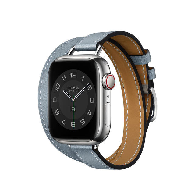 Apple Watch(アップルウォッチ)のApple Watch7 HERMES Apple エルメス バンド ブルーラン メンズの時計(レザーベルト)の商品写真