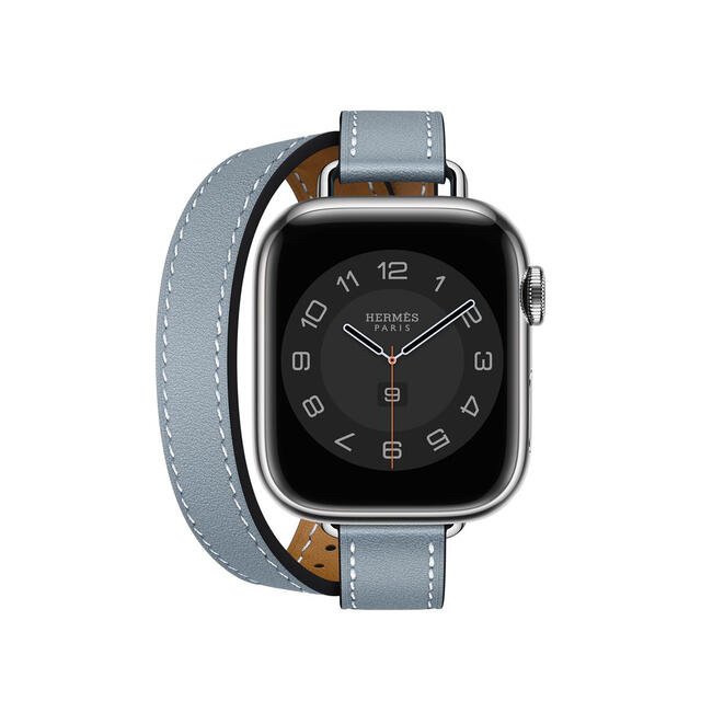 Apple Watch(アップルウォッチ)のApple Watch7 HERMES Apple エルメス バンド ブルーラン メンズの時計(レザーベルト)の商品写真