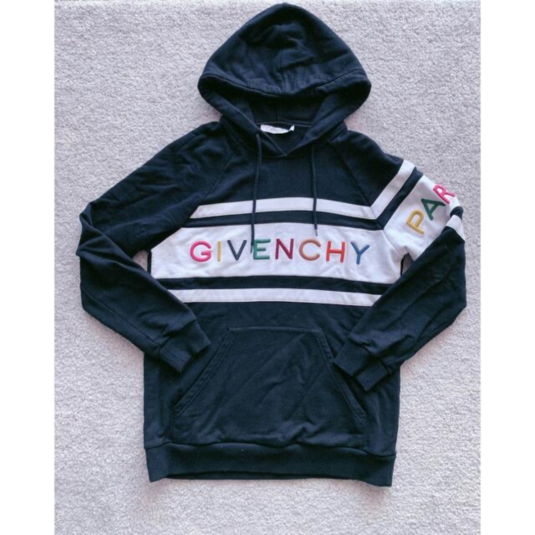 GIVENCHY - GIVENCHY マルチカラー ロゴ パーカー ブラック GIVENCHY - GIVENCHY マルチカラー ロゴ パーカー ブラック