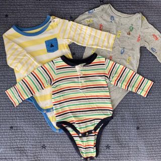 ベビーギャップ(babyGAP)のgap 長袖ロンパース  3枚セット　80cm(ロンパース)