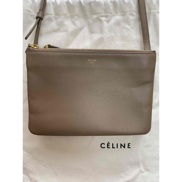 国産】 celine - CELINE セリーヌ トリオ スモール トープ ショルダー