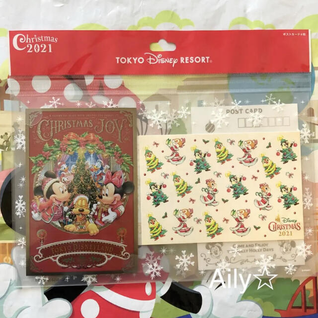 Disney(ディズニー)の新作♡ 2021 クリスマス　ポストカード　セット　ディズニーリゾート エンタメ/ホビーのおもちゃ/ぬいぐるみ(キャラクターグッズ)の商品写真