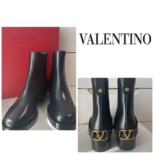 VALENTINO - 専用　極美品　VALENTINO ブラックレザー　サイドゴア　ブーツ