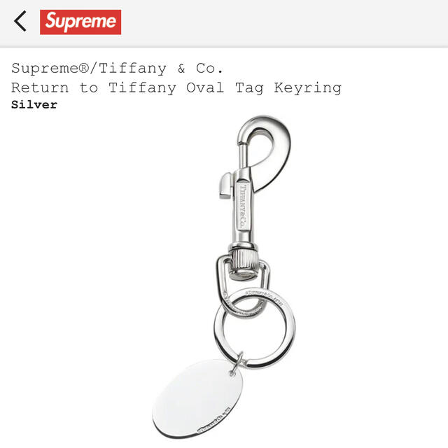 Supreme Tiffany & Co. Oval Tag Keyring