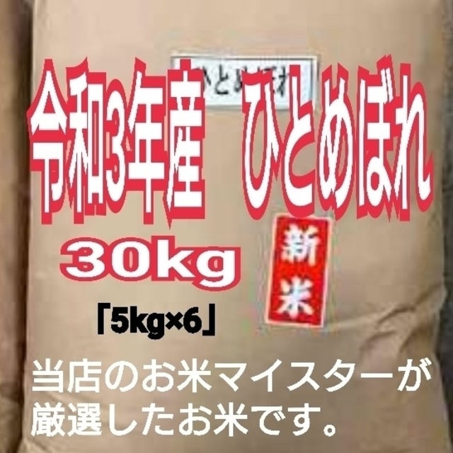 30キロ（5kg×6）おまけ付き　お米　ひとめぼれ【令和3年産】精米済み　米/穀物