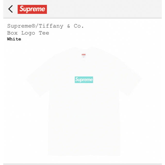 Supreme(シュプリーム)のSupreme / Tiffany & Co. Box Logo Tee メンズのトップス(Tシャツ/カットソー(半袖/袖なし))の商品写真