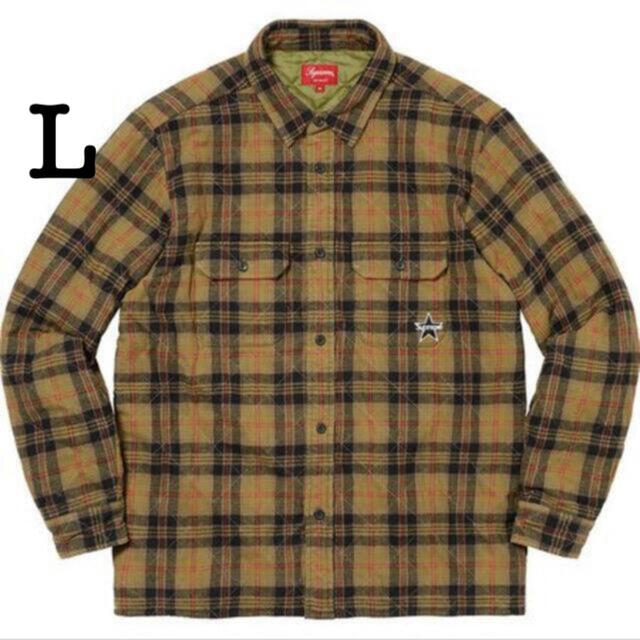 L supreme quilted plaid flannel shirt