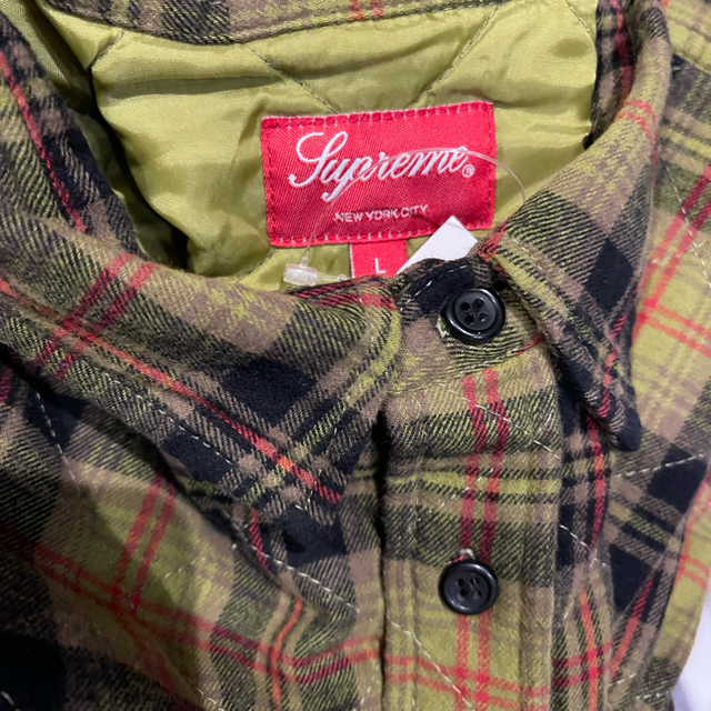 L supreme quilted plaid flannel shirt 1