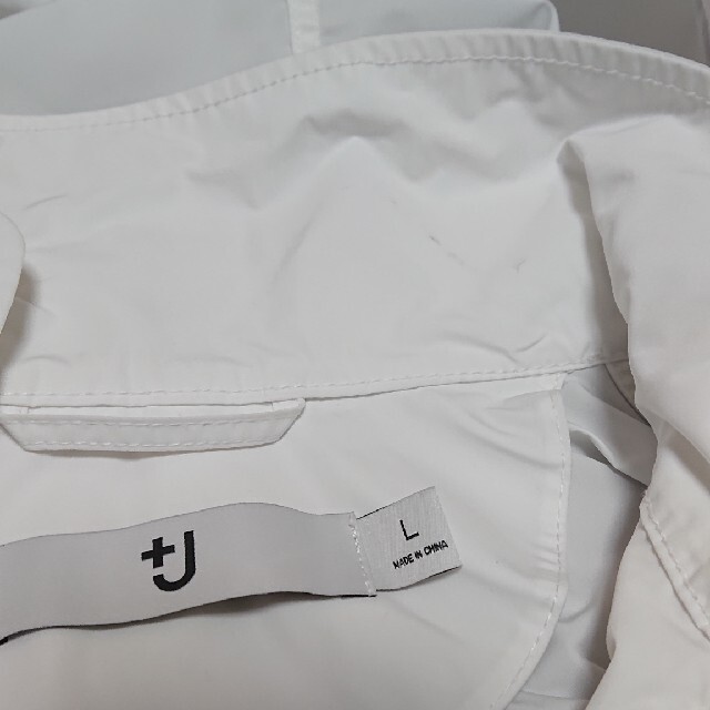 Jil Sander(ジルサンダー)のUNIQLO +J ホワイト L オーバーサイズフーデッド ロングコート メンズのジャケット/アウター(ナイロンジャケット)の商品写真