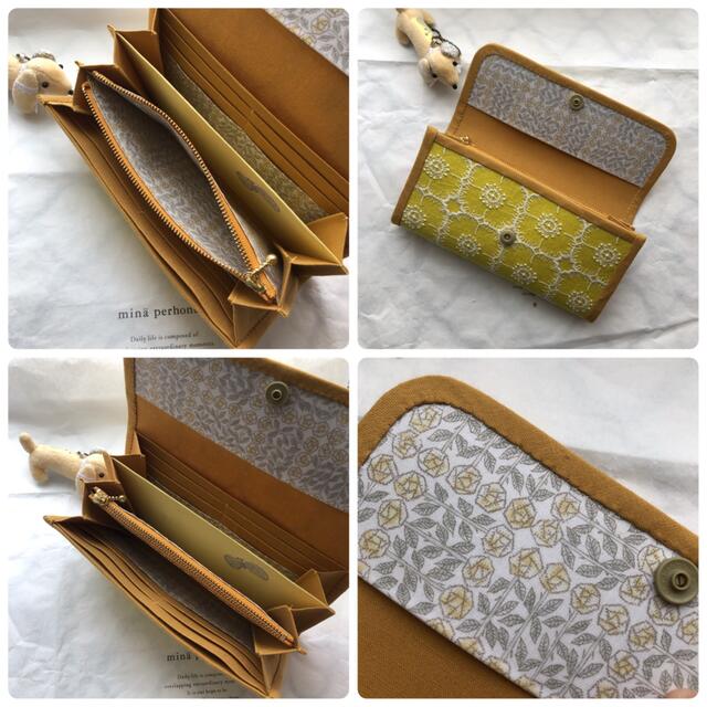 ハンドメイド☆長財布☆ミナペルホネン アネモネ yellow
