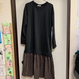 シマムラ(しまむら)のしまむらdearful⭐︎裏起毛スウェットレオパードワンピース(ロングワンピース/マキシワンピース)