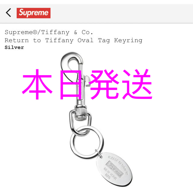 Tiffany & Co.(ティファニー)のSupreme Tiffany Oval Tag Keyring Silver メンズのファッション小物(キーホルダー)の商品写真