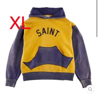 SAINTMICHAEL HOODIE FELT / YELxNVY XL(パーカー)