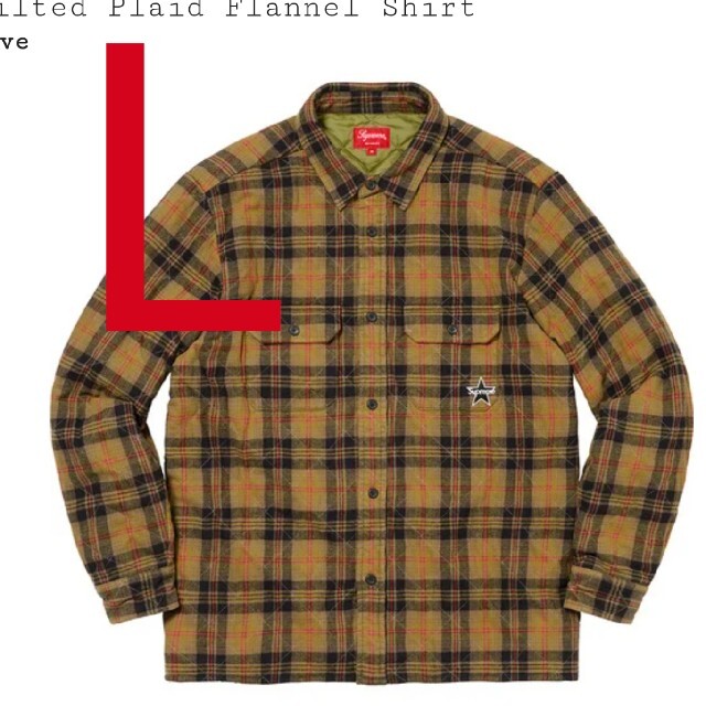 supreme Quilted Plaid Flannel Shirt　L