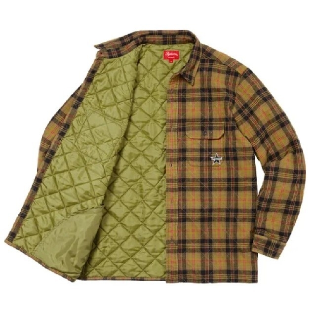 supreme Quilted Plaid Flannel Shirt　L
