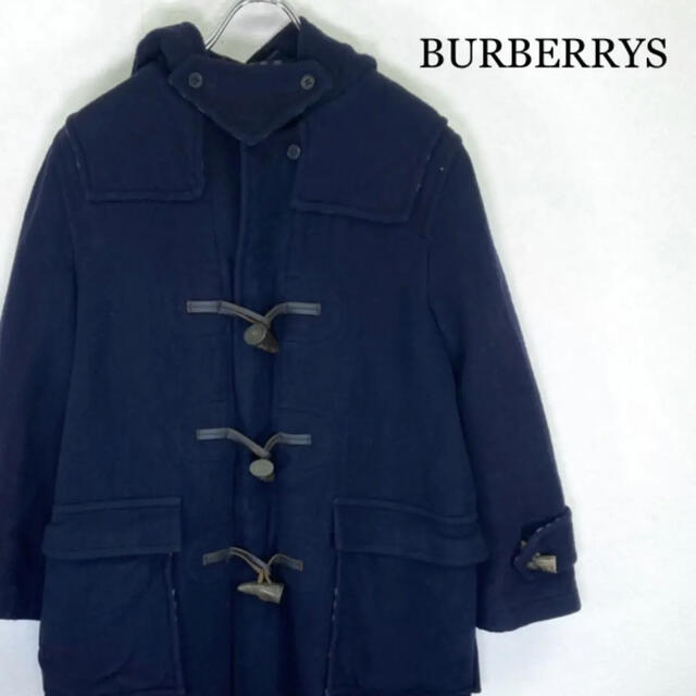 BURBERRY(バーバリー)のD3  Burberry 紺　ダッフルコート　黒　タータンチェック レディースのジャケット/アウター(ダッフルコート)の商品写真